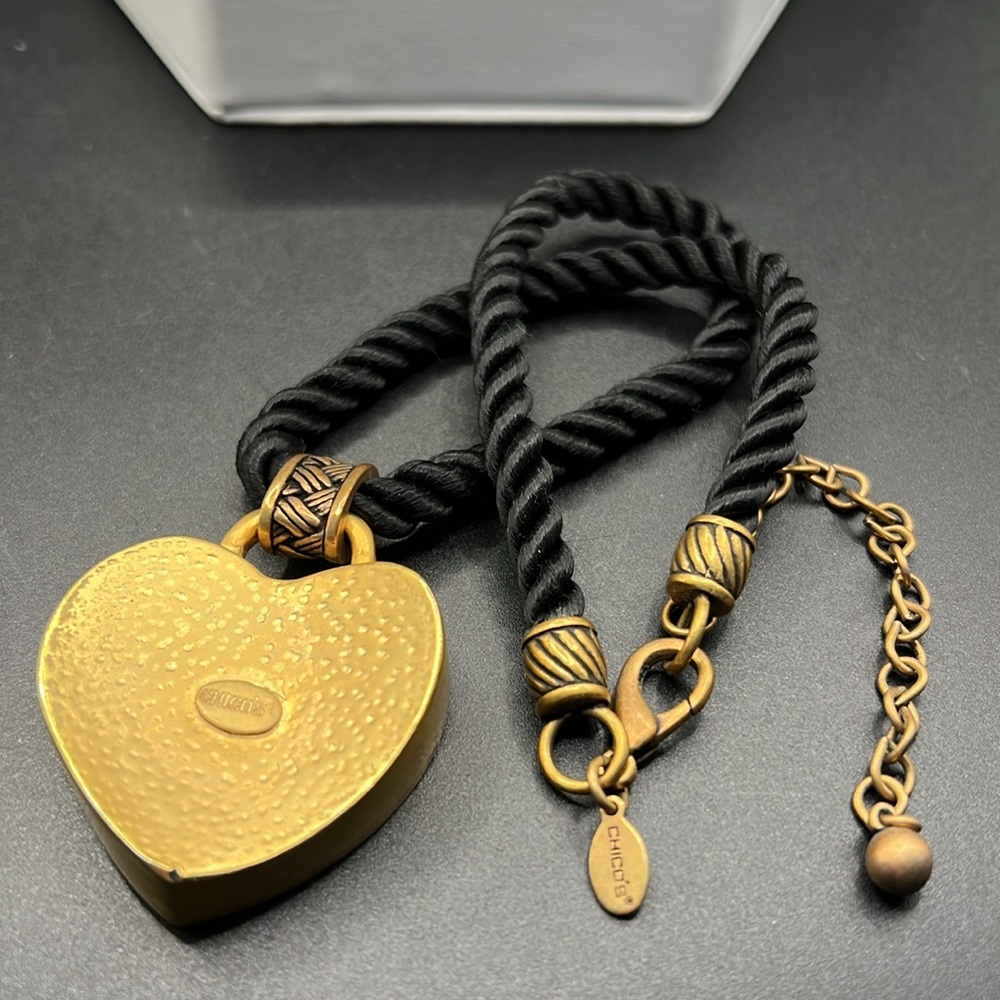 Vintage Chicos foil art heart necklace - Picture 5 of 6